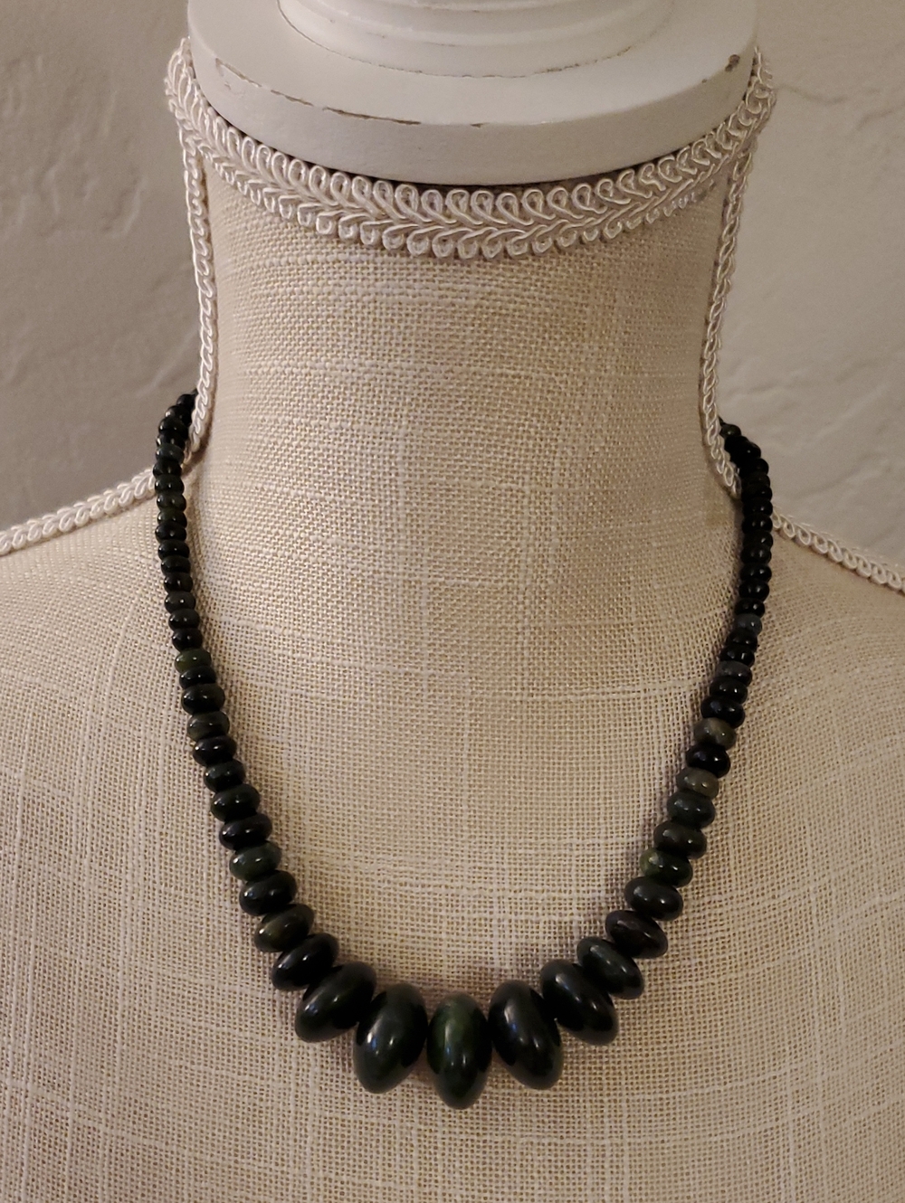 JAY KING Mine Finds Dark Green Stone Graduated Beaded Necklace